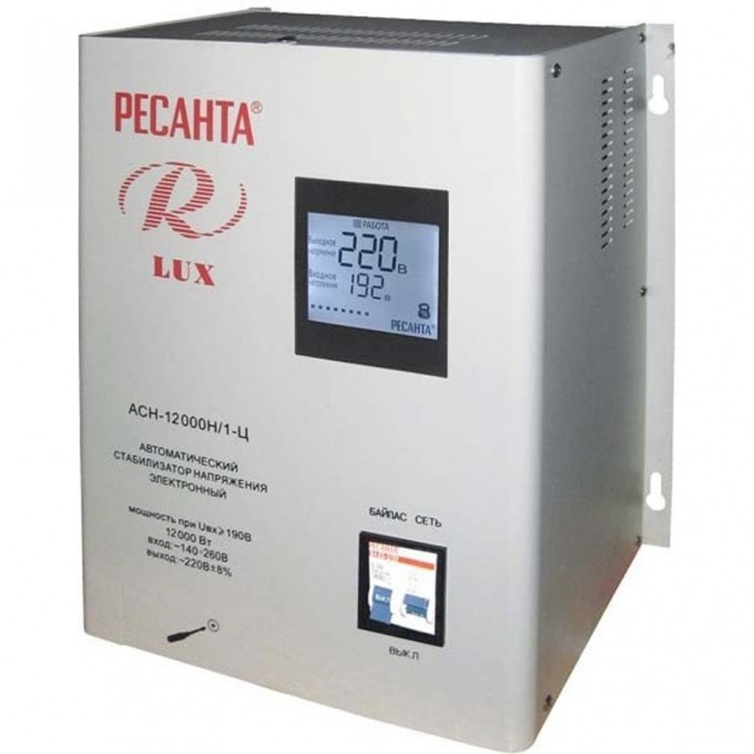 Стабилизатор напряжения серии LUX РЕСАНТА АСН-12000Н/1-Ц 63/6/22